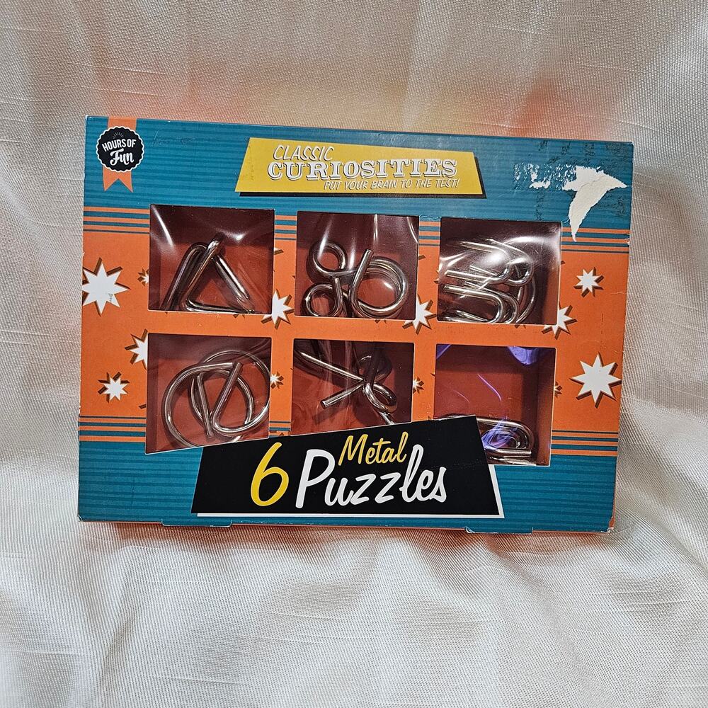 Professor Puzzle Classic Curiosities 6 Metal Puzzles Set